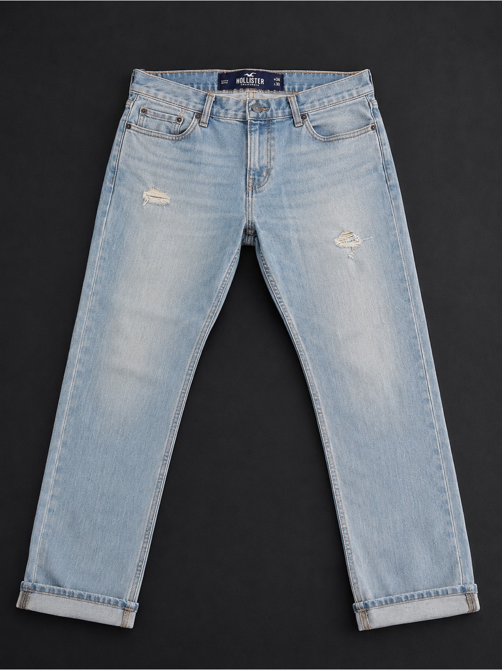 Hollister Light Wash Men’s Slim Straight Jeans